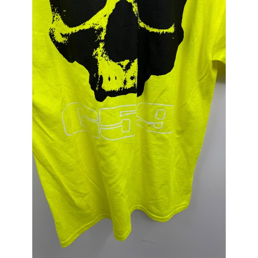 G59 T-Shirt Mens Large Neon Yellow 100% Cotton Skull Graphic Short Sleeve NWOT‎ - Picture 5 of 13